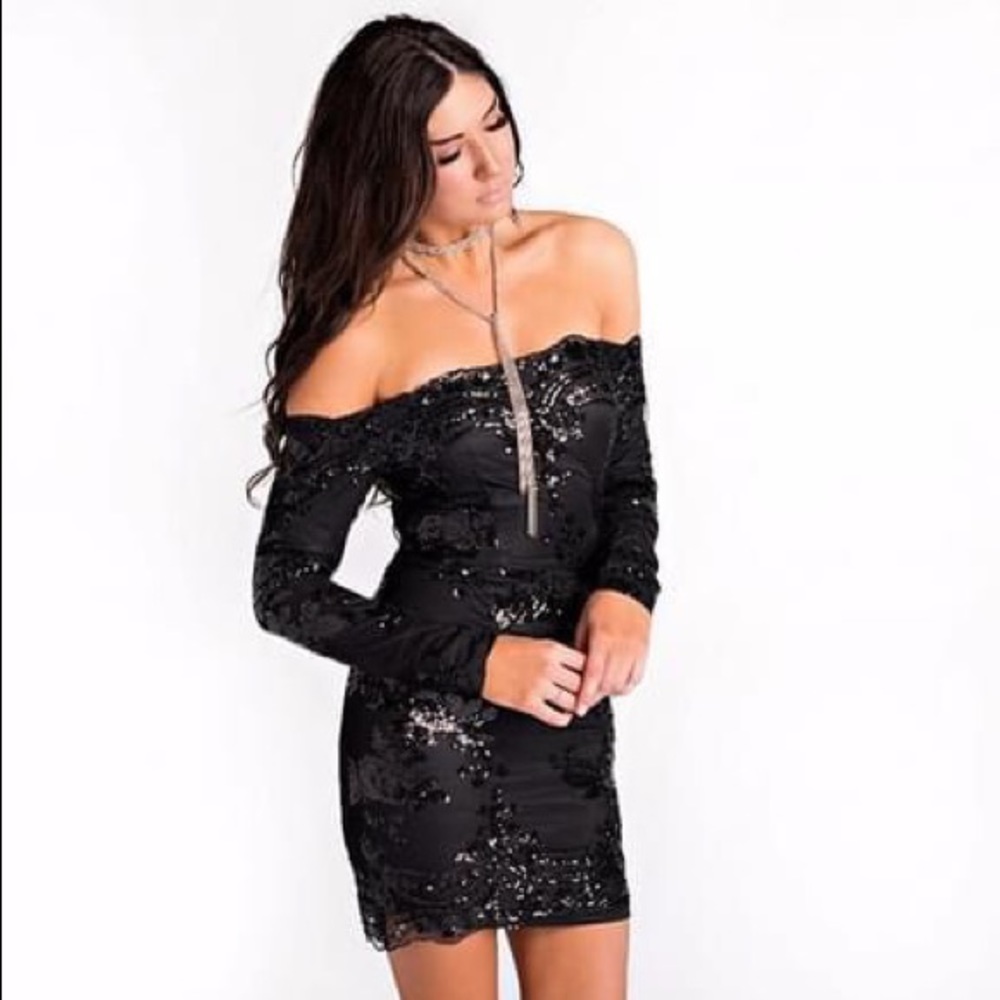 Black Sequin Dress